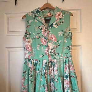 Voodoo Vixen -Rockabilly A-Line floral dress XL